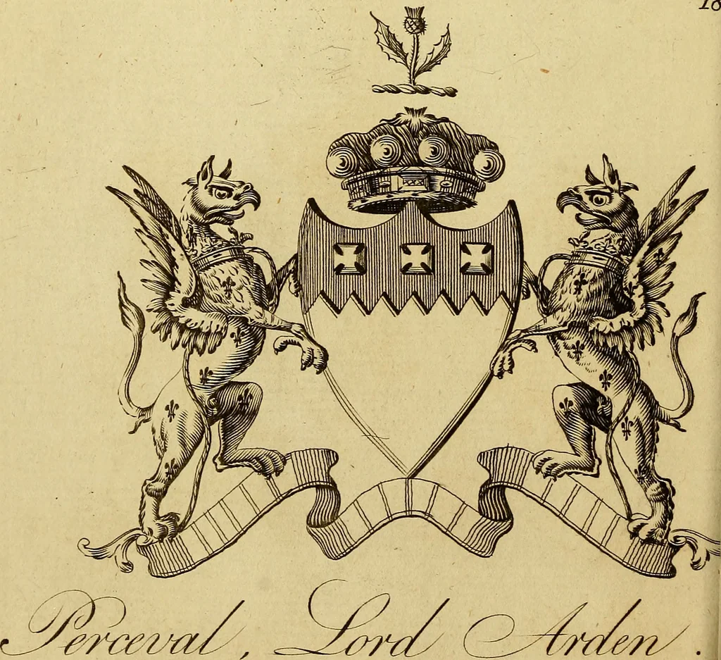 An illustration from The peerage of Ireland : or, A genealogical history of the present nobility of that kingdom, 1789, leaf 19