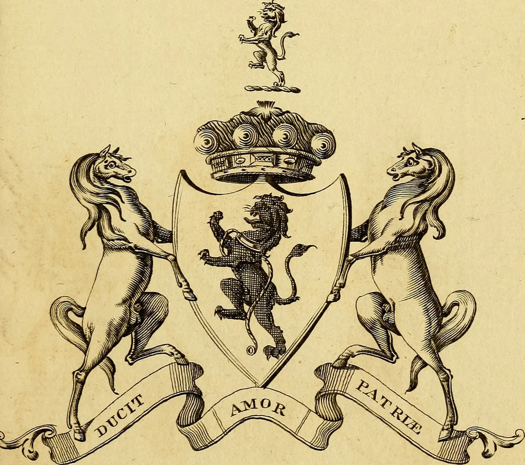 An illustration from The peerage of Ireland : or, A genealogical history of the present nobility of that kingdom, 1789, leaf 20