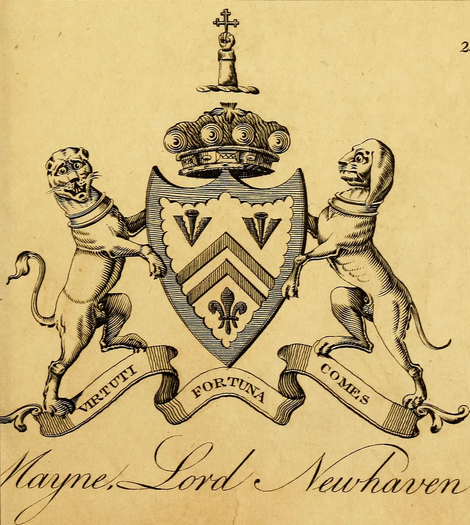 An illustration from The peerage of Ireland : or, A genealogical history of the present nobility of that kingdom, 1789, leaf 24