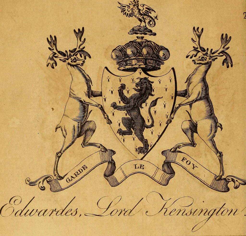An illustration from The peerage of Ireland : or, A genealogical history of the present nobility of that kingdom, 1789, leaf 27