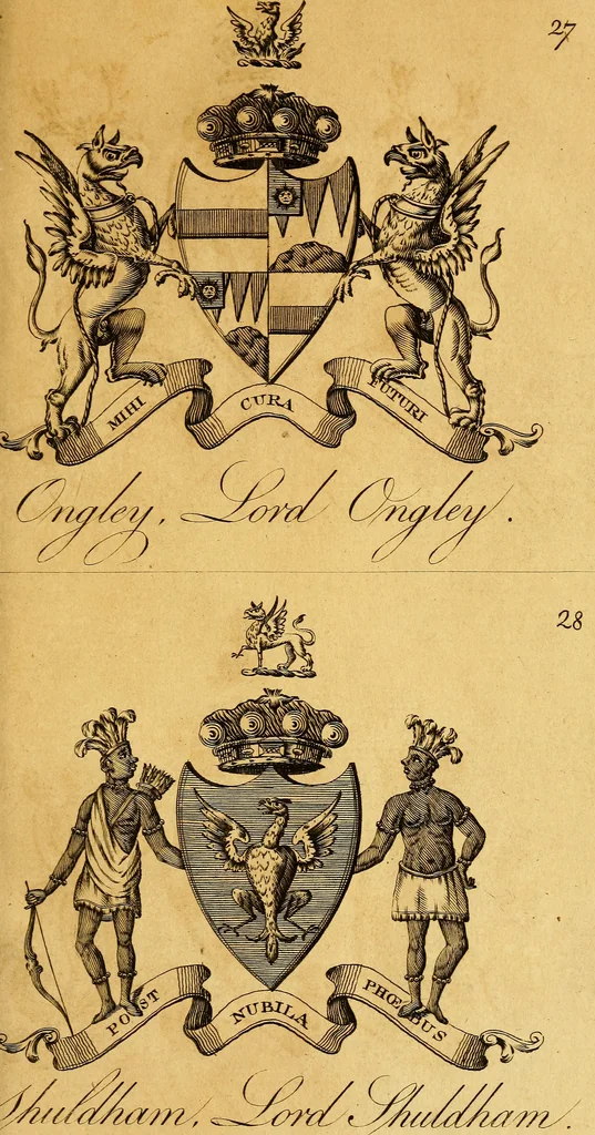 An illustration from The peerage of Ireland : or, A genealogical history of the present nobility of that kingdom, 1789, leaf 28