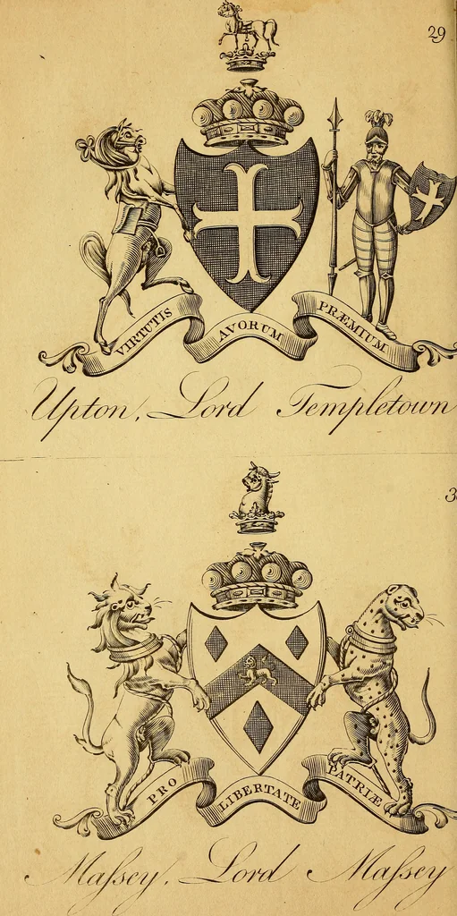 An illustration from The peerage of Ireland : or, A genealogical history of the present nobility of that kingdom, 1789, leaf 31