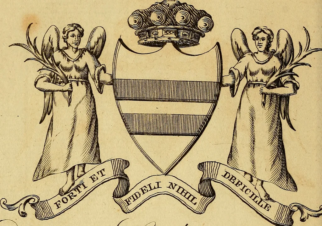 An illustration from The peerage of Ireland : or, A genealogical history of the present nobility of that kingdom, 1789, leaf 35