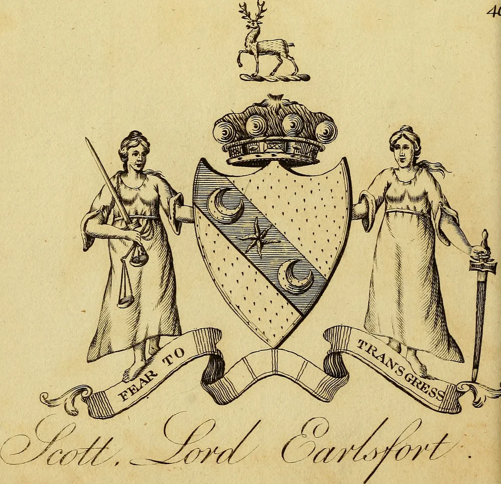 An illustration from The peerage of Ireland : or, A genealogical history of the present nobility of that kingdom, 1789, leaf 47