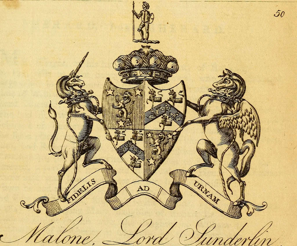 An illustration from The peerage of Ireland : or, A genealogical history of the present nobility of that kingdom, 1789, leaf 50