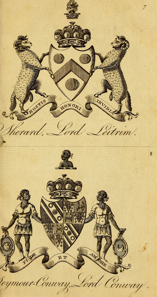 An illustration from The peerage of Ireland : or, A genealogical history of the present nobility of that kingdom, 1789, leaf 8