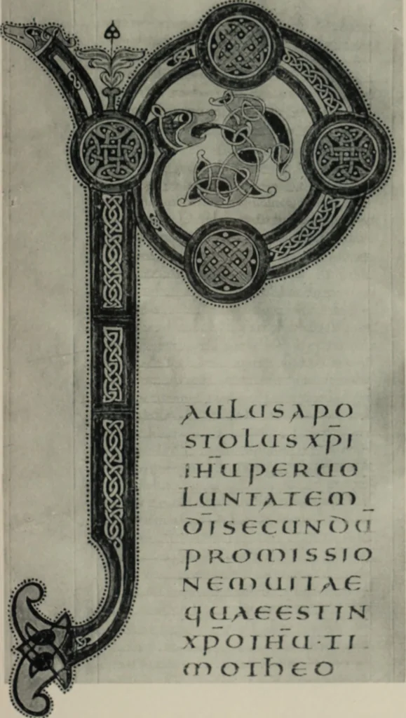 An illustration from Peintures et initiales de la première [et seconde] Bible de Charles le Chauve, 1911, leaf 122
