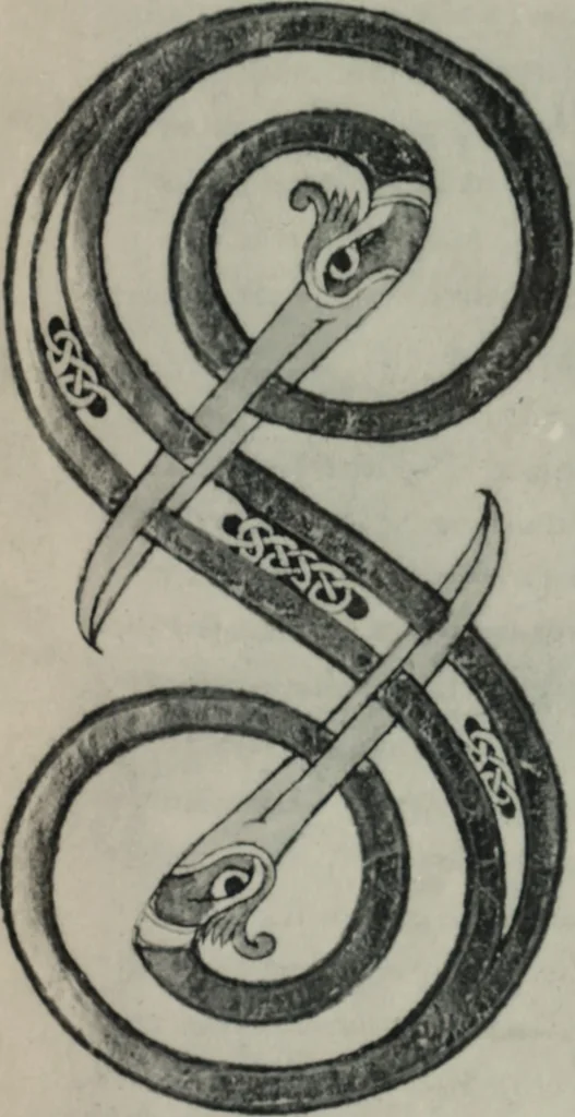 An illustration from Peintures et initiales de la première [et seconde] Bible de Charles le Chauve, 1911, leaf 136