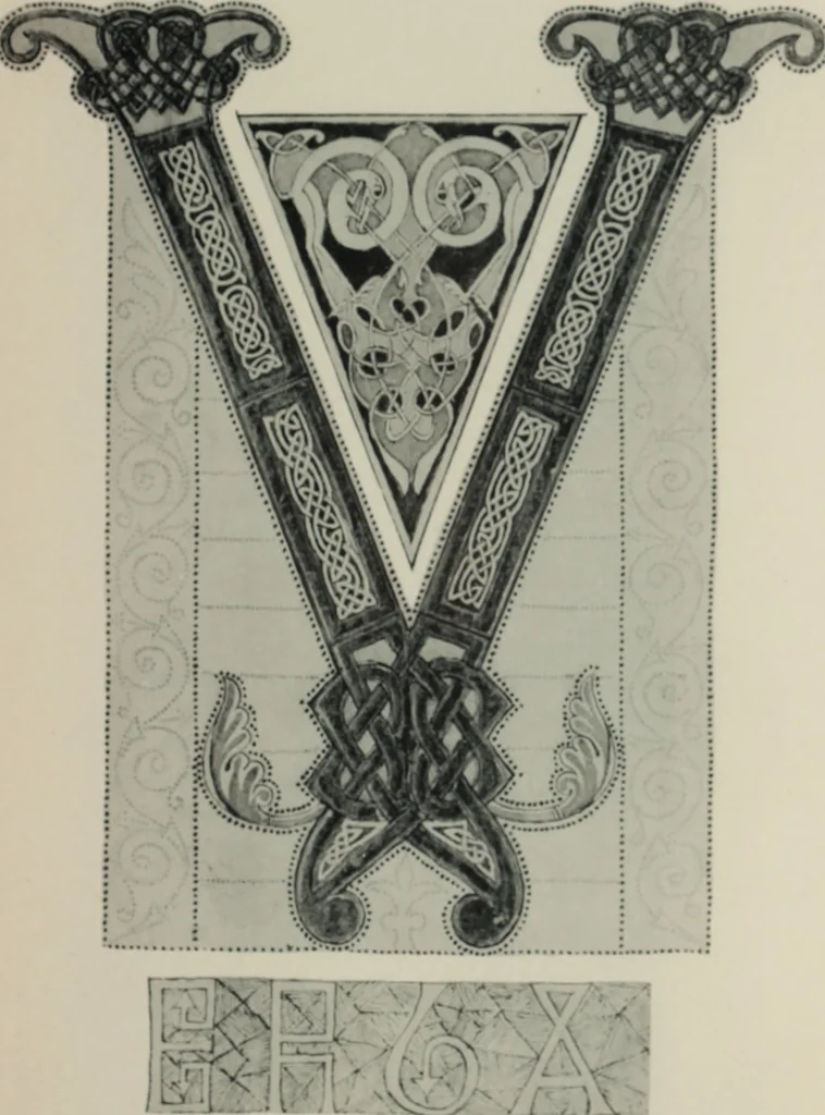 An illustration from Peintures et initiales de la première [et seconde] Bible de Charles le Chauve, 1911, leaf 150