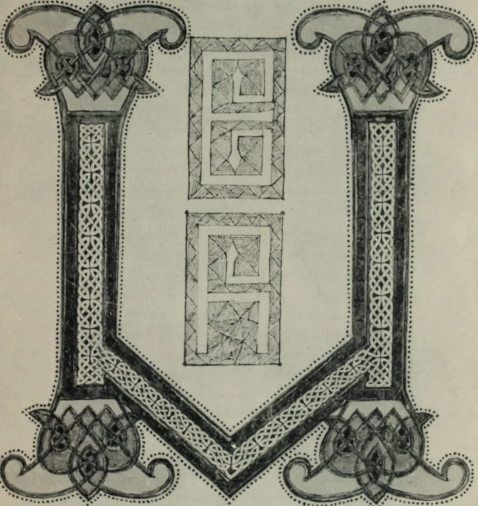 An illustration from Peintures et initiales de la première [et seconde] Bible de Charles le Chauve, 1911, leaf 154