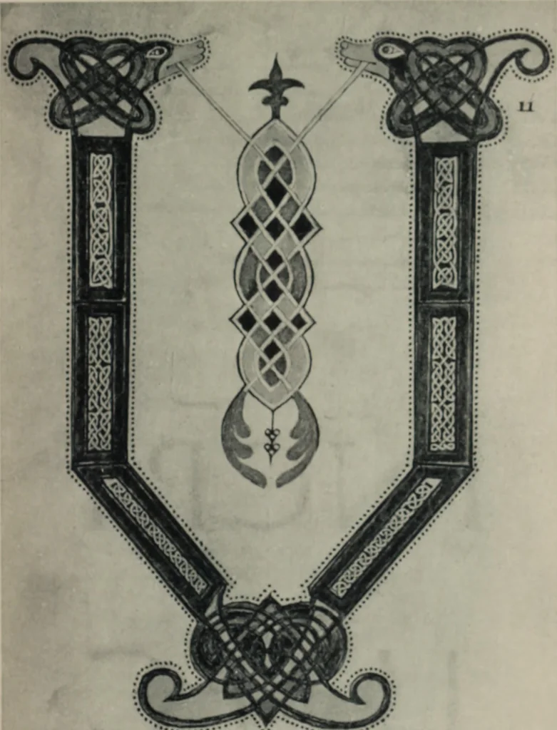An illustration from Peintures et initiales de la première [et seconde] Bible de Charles le Chauve, 1911, leaf 166