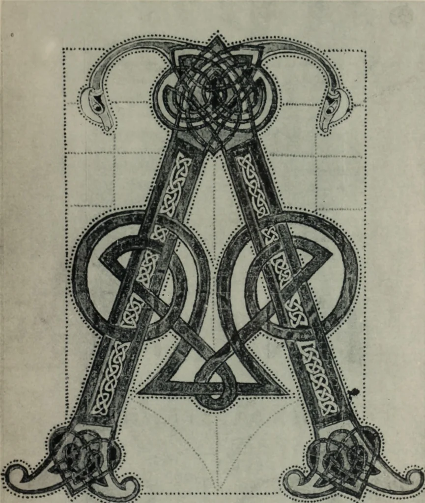 An illustration from Peintures et initiales de la première [et seconde] Bible de Charles le Chauve, 1911, leaf 20