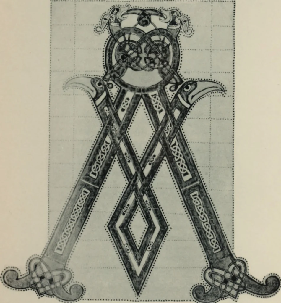 An illustration from Peintures et initiales de la première [et seconde] Bible de Charles le Chauve, 1911, leaf 22