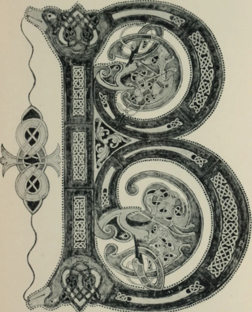 An illustration from Peintures et initiales de la première [et seconde] Bible de Charles le Chauve, 1911, leaf 28