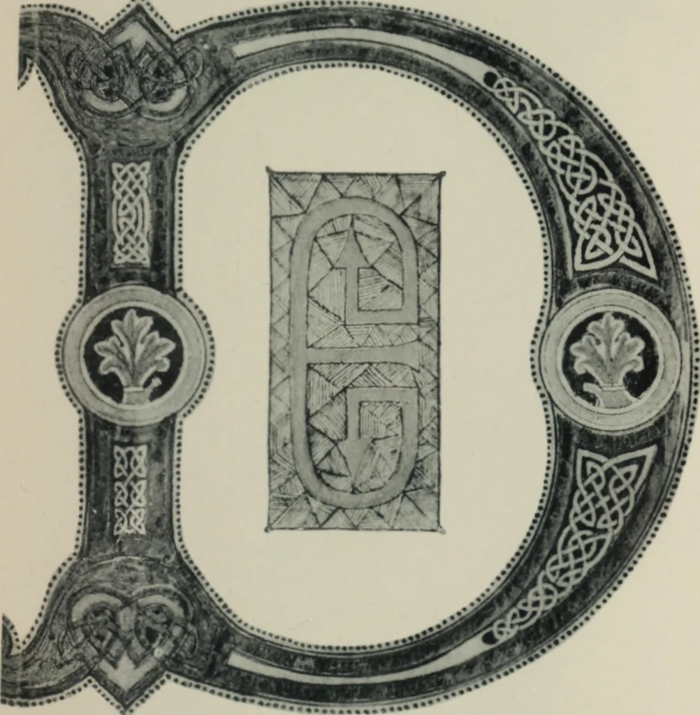 An illustration from Peintures et initiales de la première [et seconde] Bible de Charles le Chauve, 1911, leaf 34