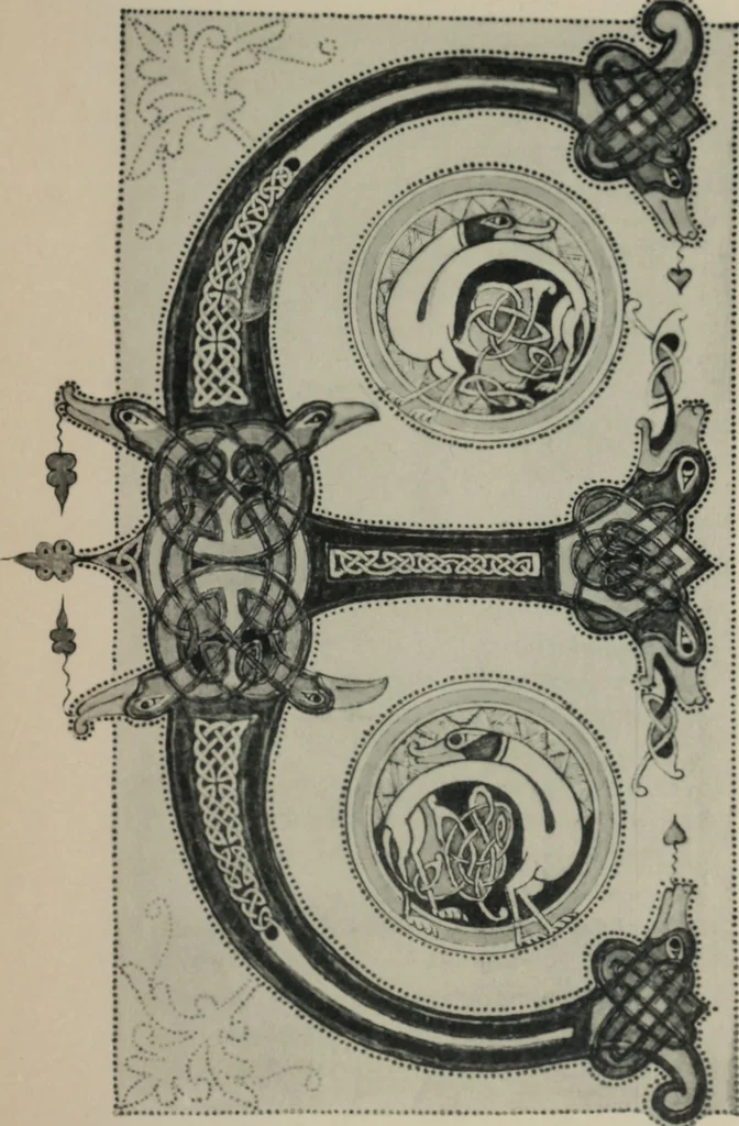 An illustration from Peintures et initiales de la première [et seconde] Bible de Charles le Chauve, 1911, leaf 38