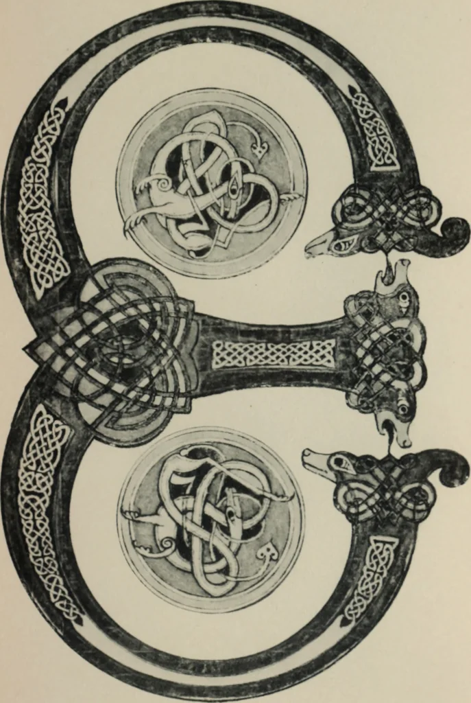An illustration from Peintures et initiales de la première [et seconde] Bible de Charles le Chauve, 1911, leaf 46