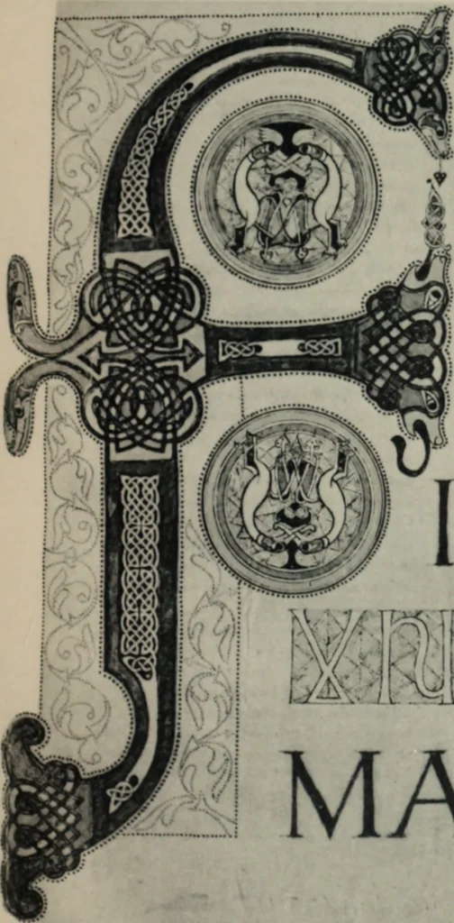 An illustration from Peintures et initiales de la première [et seconde] Bible de Charles le Chauve, 1911, leaf 50