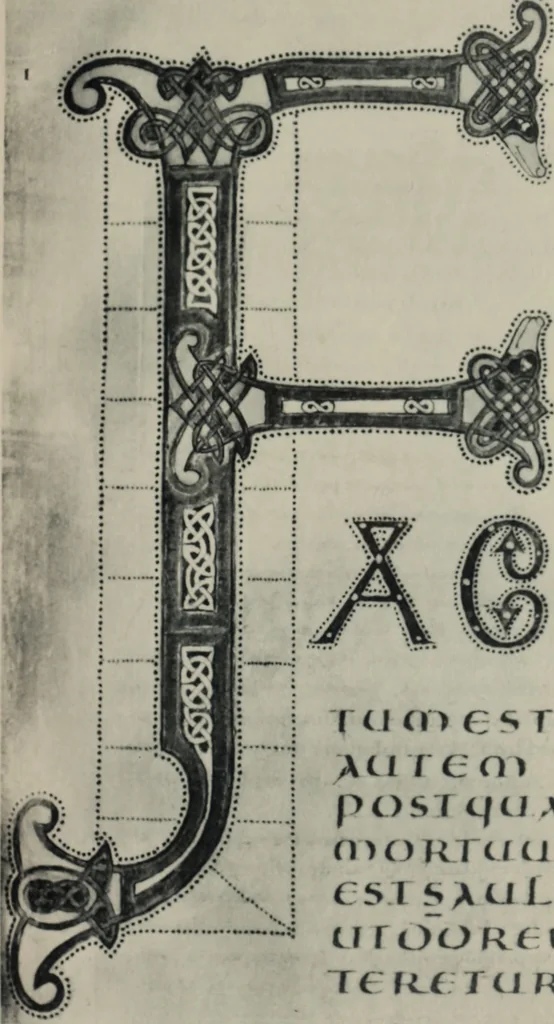 An illustration from Peintures et initiales de la première [et seconde] Bible de Charles le Chauve, 1911, leaf 52