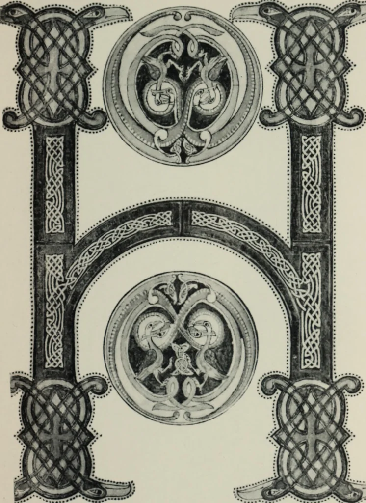 An illustration from Peintures et initiales de la première [et seconde] Bible de Charles le Chauve, 1911, leaf 56