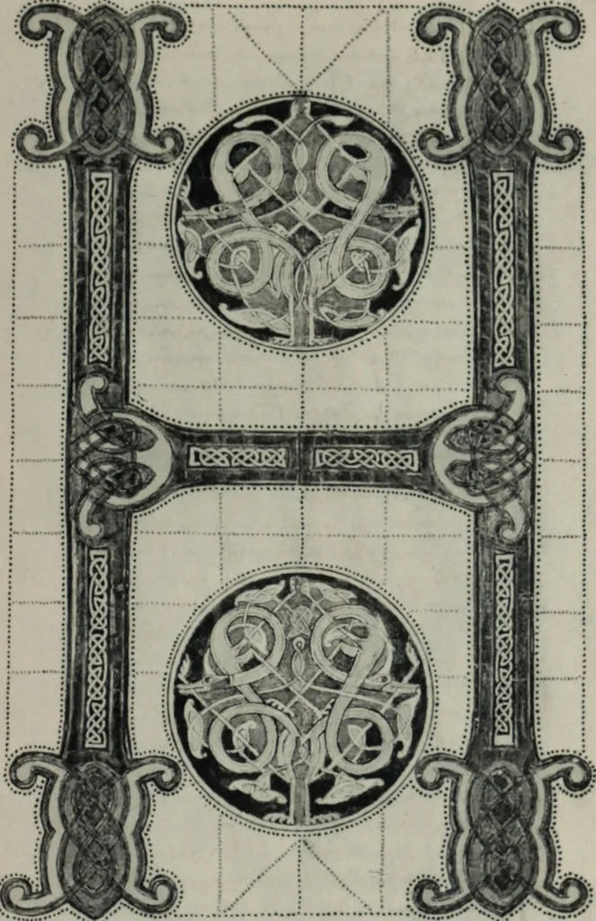 An illustration from Peintures et initiales de la première [et seconde] Bible de Charles le Chauve, 1911, leaf 58