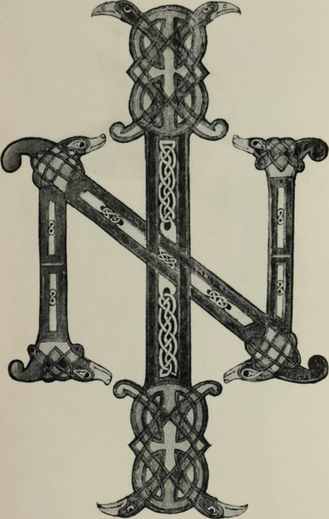 An illustration from Peintures et initiales de la première [et seconde] Bible de Charles le Chauve, 1911, leaf 62