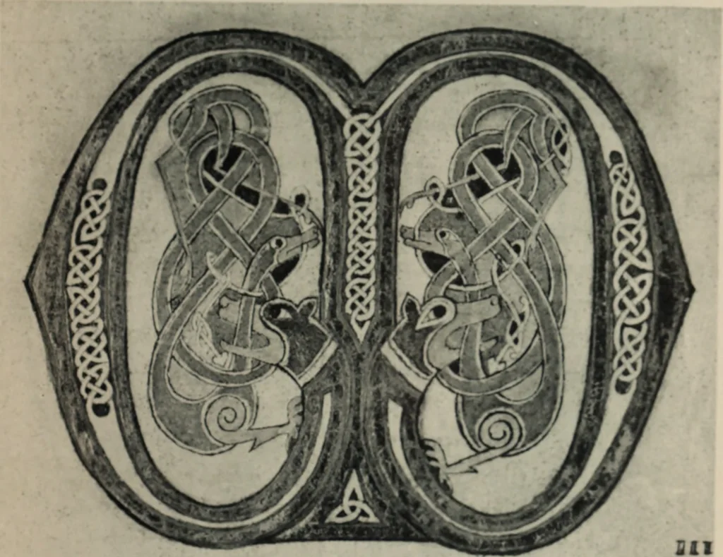 An illustration from Peintures et initiales de la première [et seconde] Bible de Charles le Chauve, 1911, leaf 76