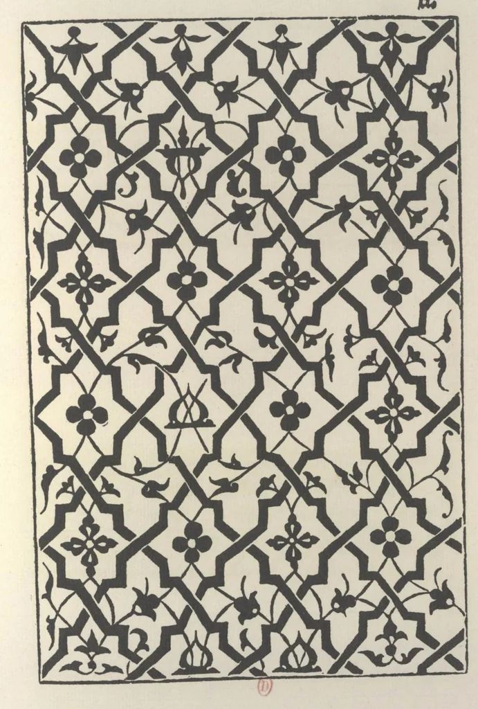 An illustration from La fleur de la science de pourtraicture Et patrons de broderie. facon arabicque et ytalique, 1530, leaf 51