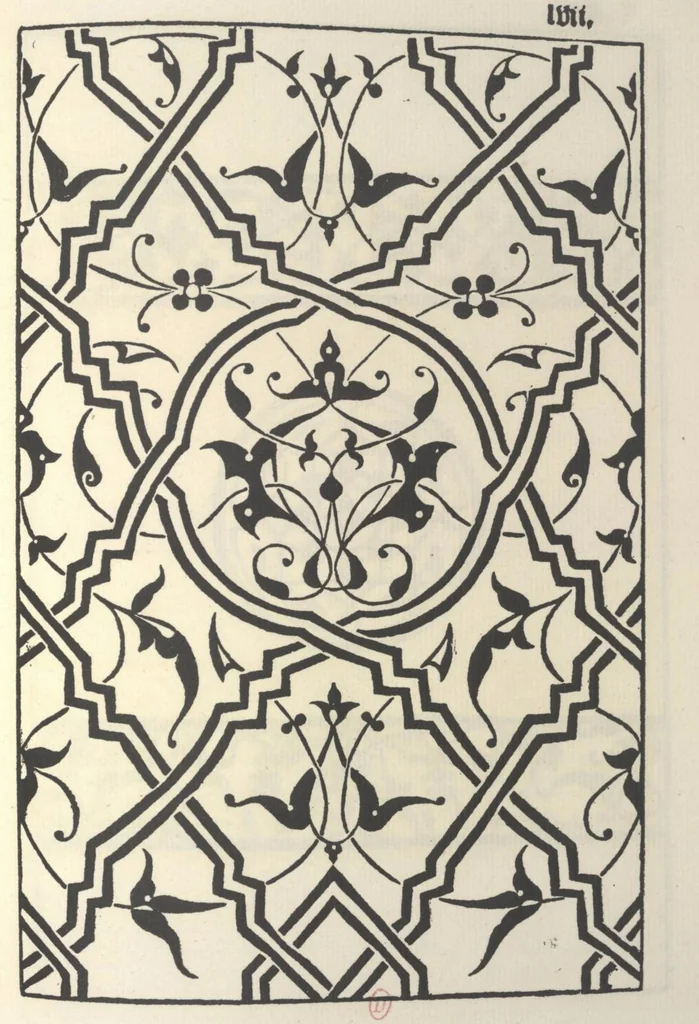 An illustration from La fleur de la science de pourtraicture Et patrons de broderie. facon arabicque et ytalique, 1530, leaf 68