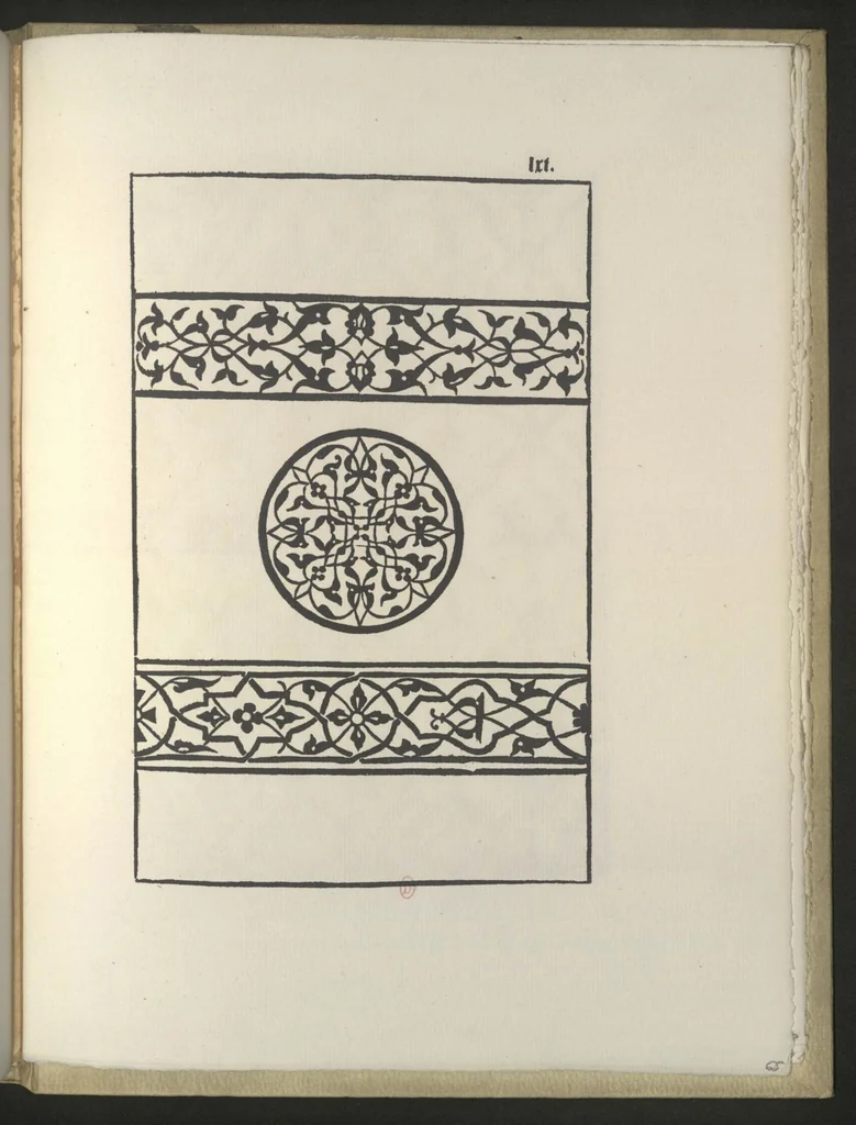 An illustration from La fleur de la science de pourtraicture Et patrons de broderie. facon arabicque et ytalique, 1530, leaf 72