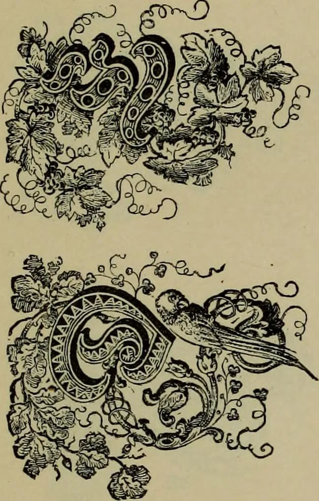 An illustration from The penman's hand-book : for penmen and students, embracing a history of writing ... many complete alphabets ... ; Also, Chapters on teaching penmanship, business letter writing, off-hand flourishing ... etc., 1883, leaf 106