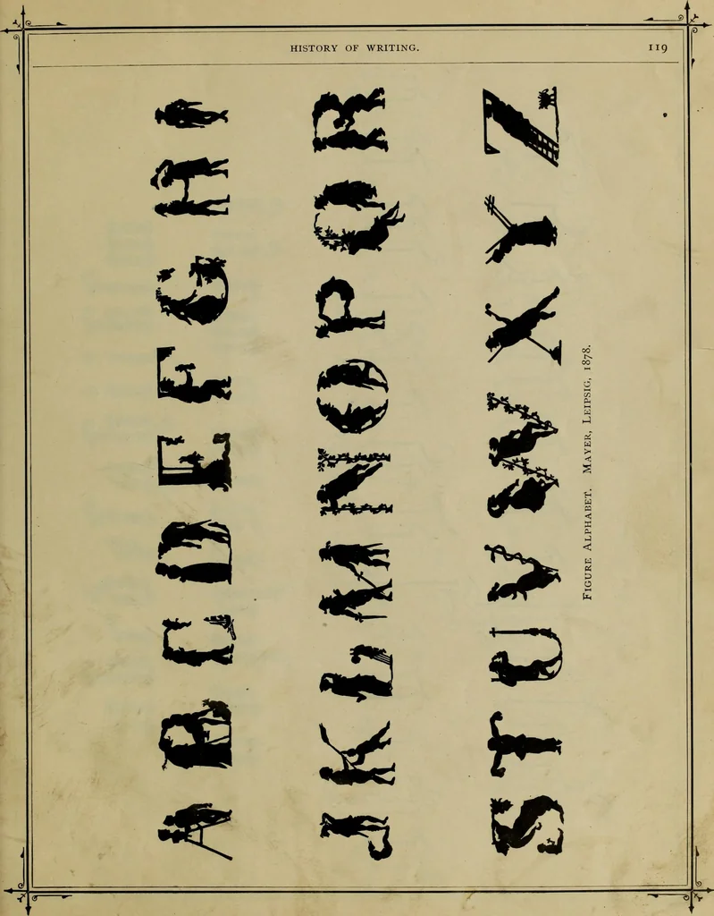 An illustration from The penman's hand-book : for penmen and students, embracing a history of writing ... many complete alphabets ... ; Also, Chapters on teaching penmanship, business letter writing, off-hand flourishing ... etc., 1883, leaf 114