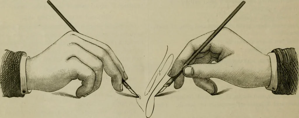 An illustration from The penman's hand-book : for penmen and students, embracing a history of writing ... many complete alphabets ... ; Also, Chapters on teaching penmanship, business letter writing, off-hand flourishing ... etc., 1883, leaf 123