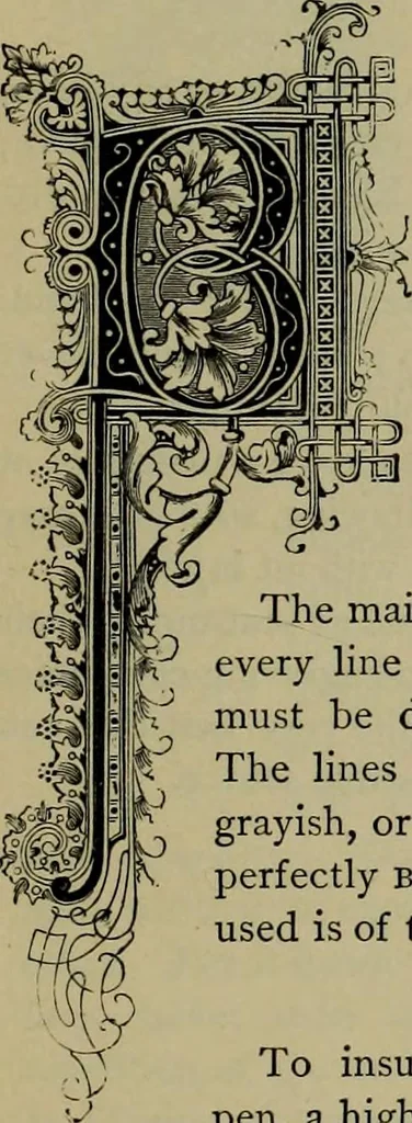 An illustration from The penman's hand-book : for penmen and students, embracing a history of writing ... many complete alphabets ... ; Also, Chapters on teaching penmanship, business letter writing, off-hand flourishing ... etc., 1883, leaf 148
