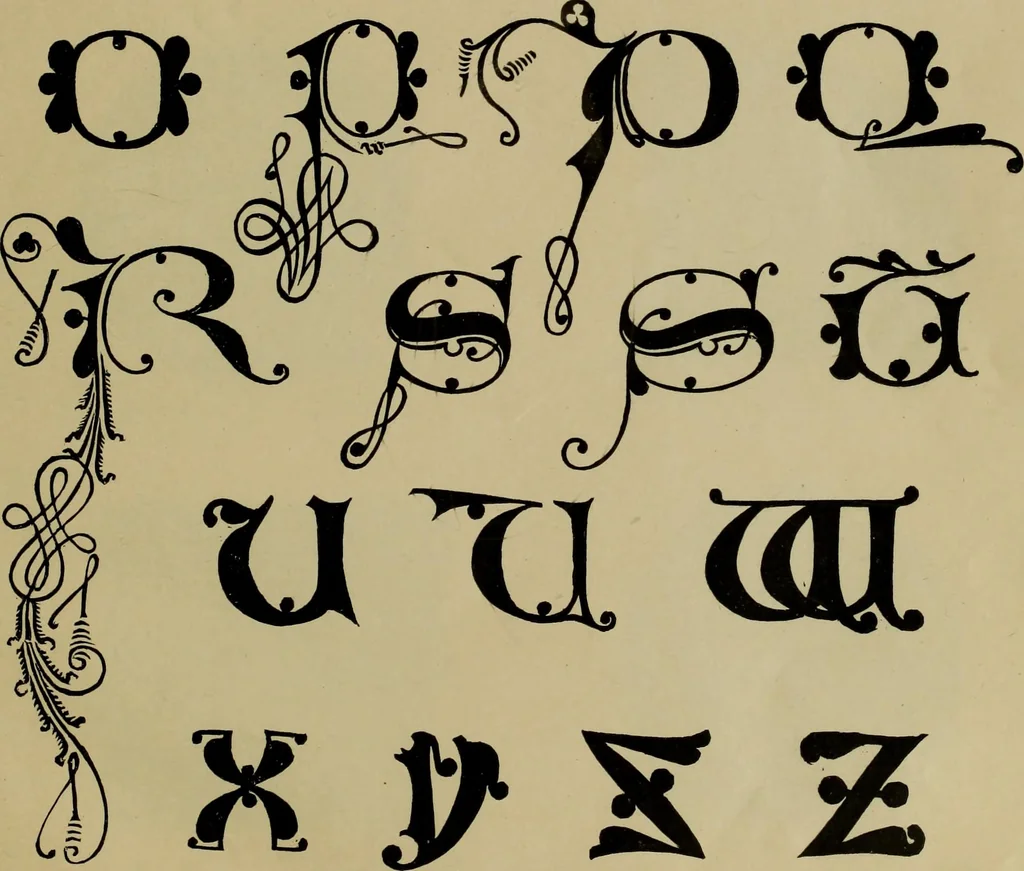 An illustration from The penman's hand-book : for penmen and students, embracing a history of writing ... many complete alphabets ... ; Also, Chapters on teaching penmanship, business letter writing, off-hand flourishing ... etc., 1883, leaf 34
