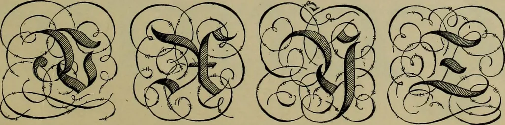An illustration from The penman's hand-book : for penmen and students, embracing a history of writing ... many complete alphabets ... ; Also, Chapters on teaching penmanship, business letter writing, off-hand flourishing ... etc., 1883, leaf 76
