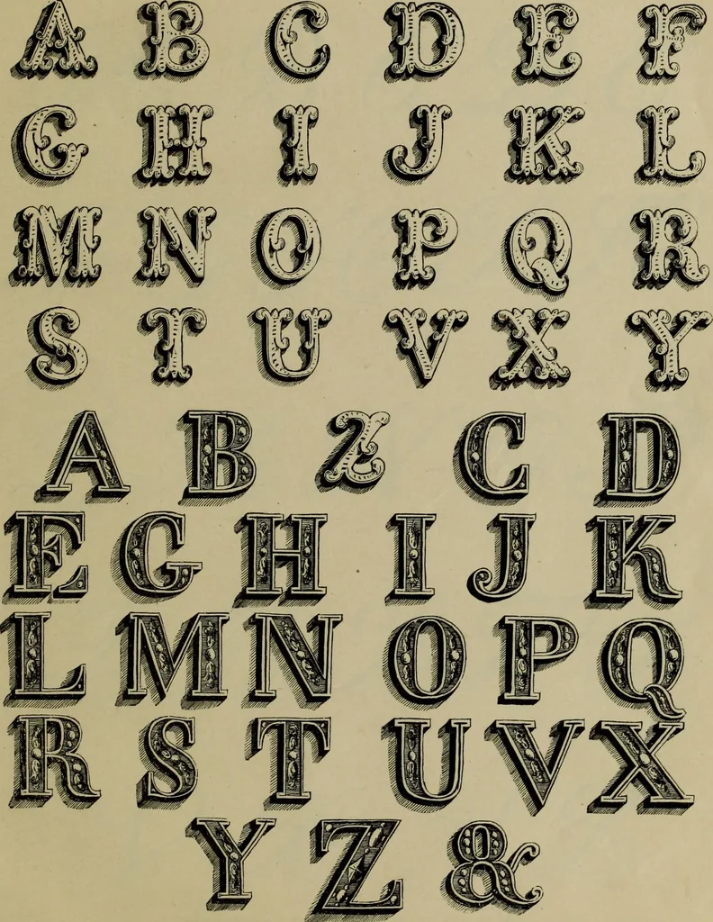 An illustration from The penman's hand-book : for penmen and students, embracing a history of writing ... many complete alphabets ... ; Also, Chapters on teaching penmanship, business letter writing, off-hand flourishing ... etc., 1883, leaf 82