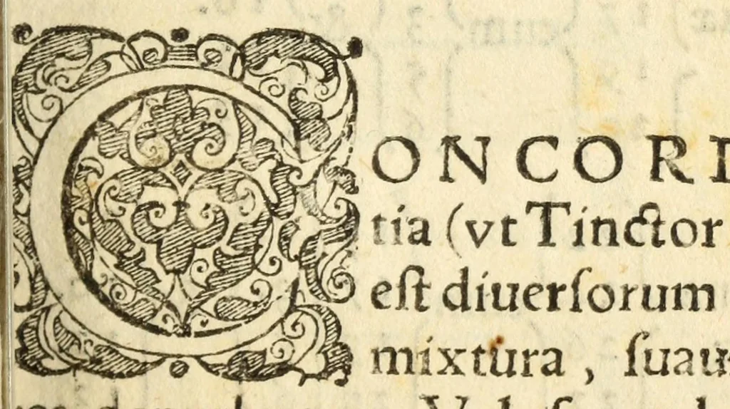 An illustration from Perfacilis, breuis, et expedita ratio componendi symphonias, co[n]centusue musicos, 1585, leaf 23