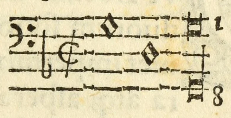 An illustration from Perfacilis, breuis, et expedita ratio componendi symphonias, co[n]centusue musicos, 1585, leaf 31