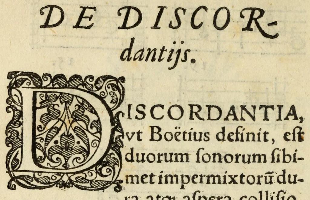 An illustration from Perfacilis, breuis, et expedita ratio componendi symphonias, co[n]centusue musicos, 1585, leaf 32