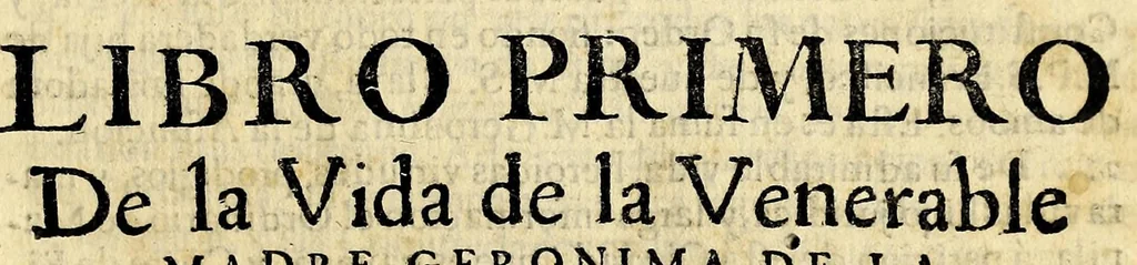 An illustration from Perfecta religiosa : contiene tres libros. Libro I. De la vida de la Madre Geronima de la Asuncion de la Orden de N.M.S. Clara. Fundadora, y primera abadessa de las Descalcas de Manila en Philipinas: dechado perfecto de religiosas, y espejo admirable de todas las virtudes. Libro II. De la oracion, y exercicios, que con exemplo, y doctrina, por escrito, y de palabra enseño la M. Geronima: con documentos, y meditaciones para exercicios espirituales quotidianos, oracion mental, oficio diuino, missa, y rosario, y vn breue catalogo de indulgencias y oraciones iaculatorias. Libro III. De la regla, y constituciones, que con exemplo, y doctrina enseñô, y guardó perfectissimamente la M. Geronima, con declaraciones, resoluciones morales, y doctrinas generales para las religiosas de qualquiera orden, y documentos singulares para la confession y comunion, y escrupulos. Dedicase a la excelentissima señora sor Dorotea de Austria., 1662, leaf 67