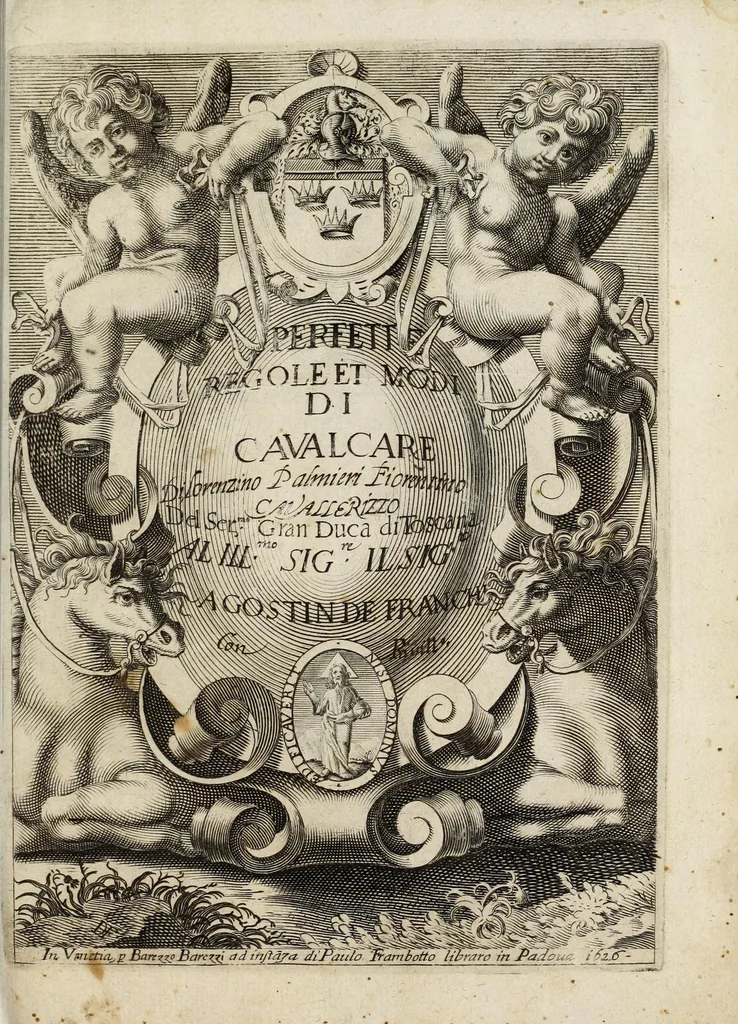 An illustration from Perfette regole, et modi di caualcare, 1625, leaf 5