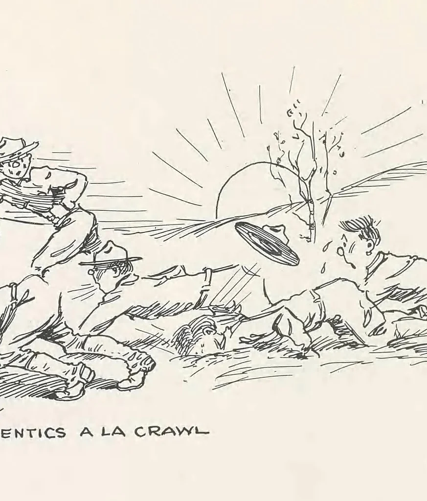 An illustration from Perils of a private : sketches of camp life, 1918, leaf 20