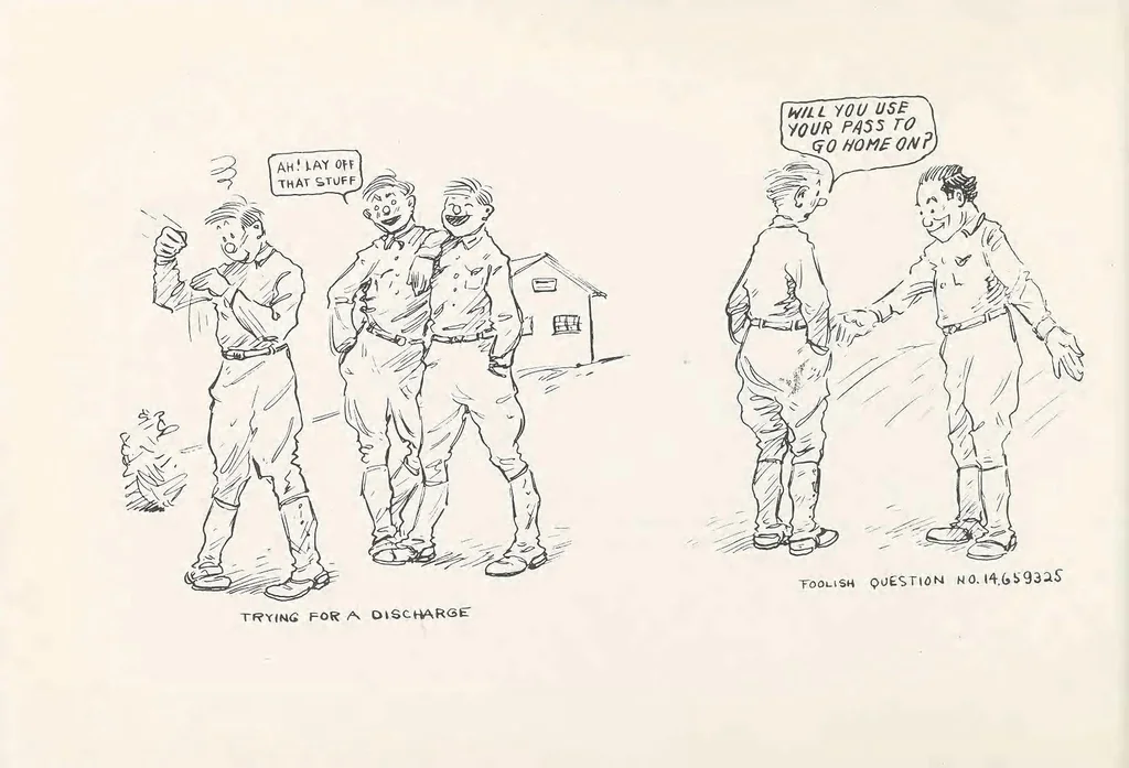 An illustration from Perils of a private : sketches of camp life, 1918, leaf 28