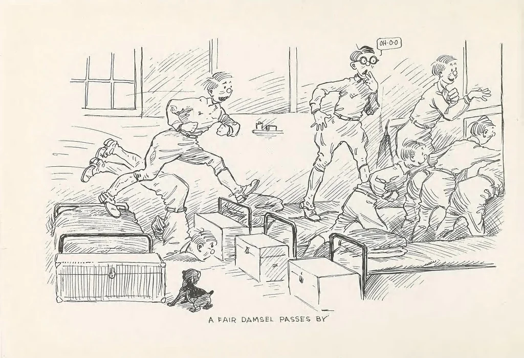 An illustration from Perils of a private : sketches of camp life, 1918, leaf 32