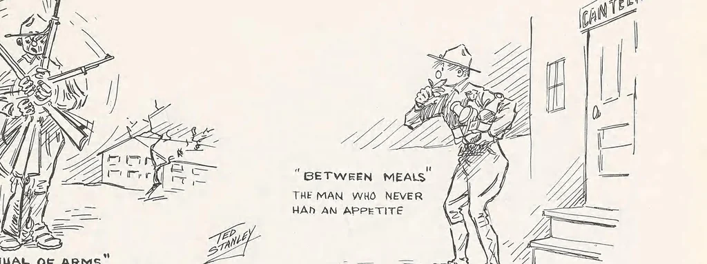 An illustration from Perils of a private : sketches of camp life, 1918, leaf 39