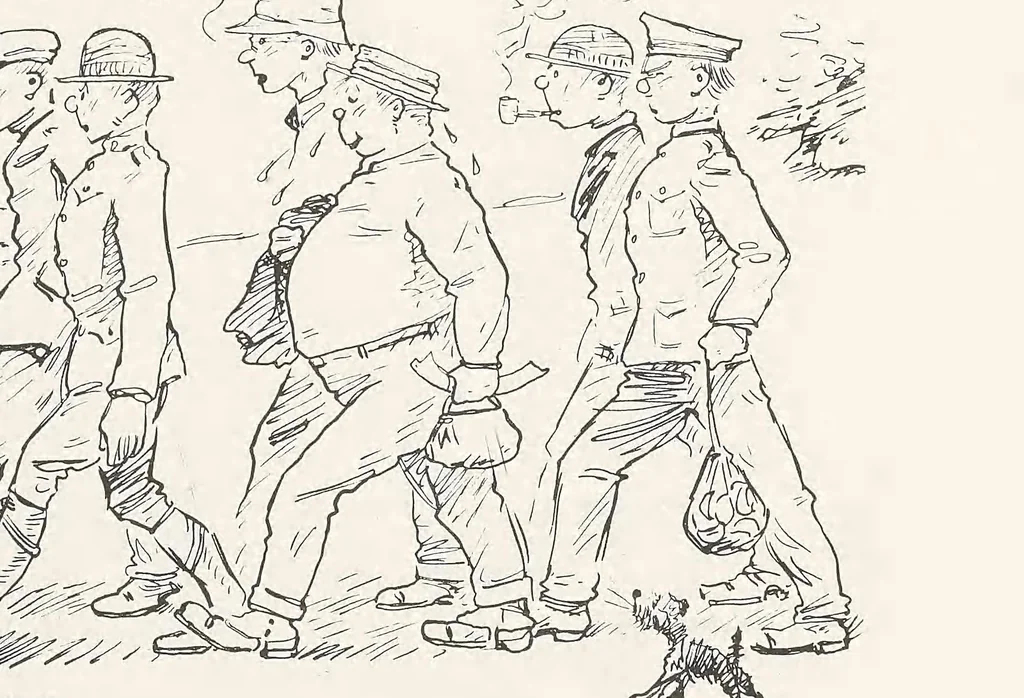An illustration from Perils of a private : sketches of camp life, 1918, leaf 7