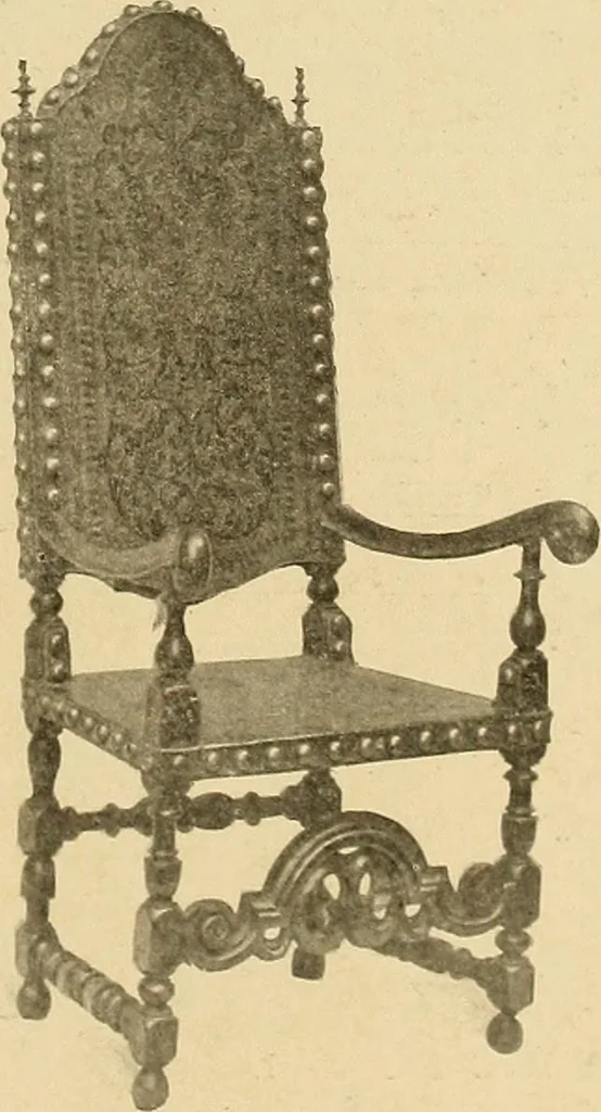 An illustration from Period furnishings; an encyclopedia of historic furniture, decorations and furnishings, 1911, leaf 102