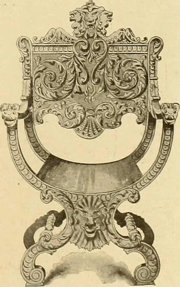 An illustration from Period furnishings; an encyclopedia of historic furniture, decorations and furnishings, 1911, leaf 102