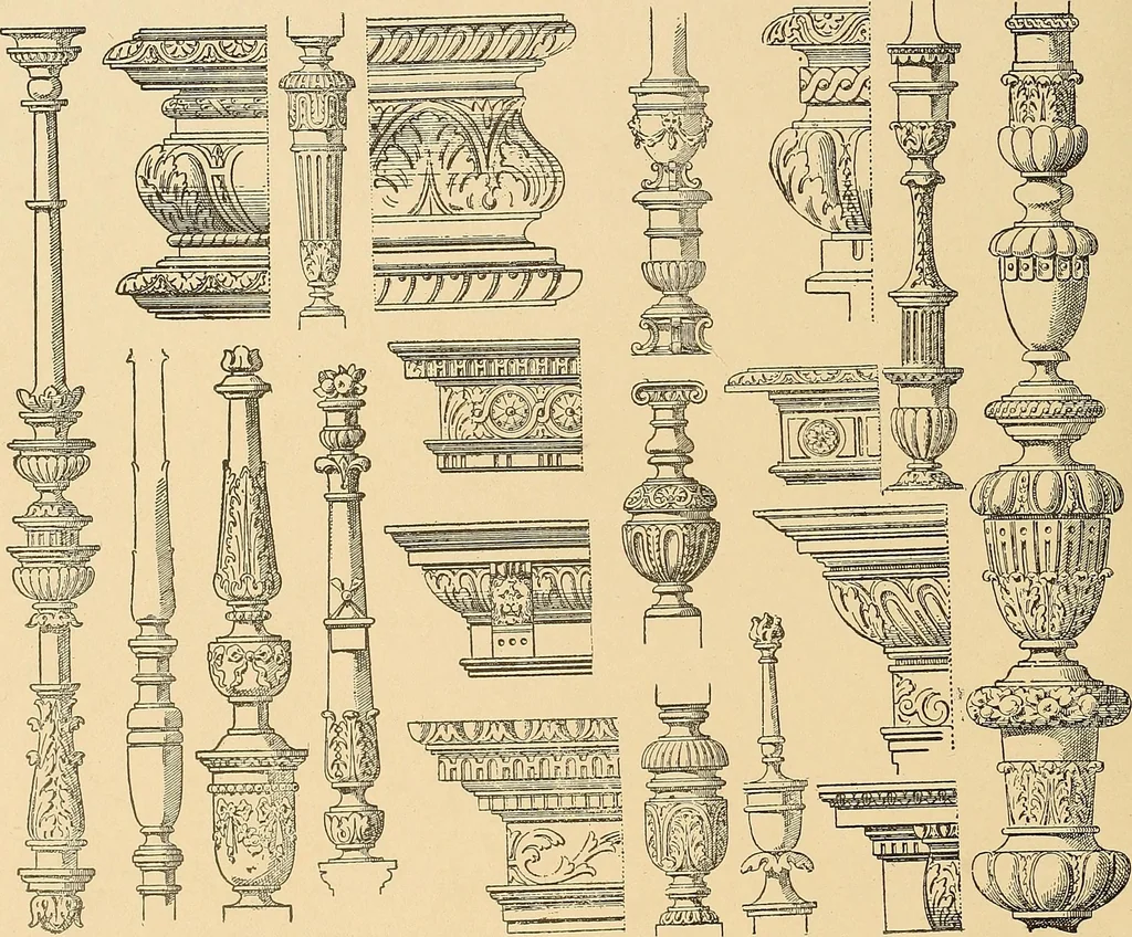 An illustration from Period furnishings; an encyclopedia of historic furniture, decorations and furnishings, 1911, leaf 103